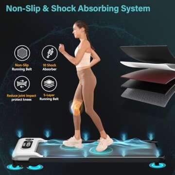 Walking Pad with Incline, Under Desk Treadmill for Home Office, 2.5HP Portable Treadmills with Panel & Remote Control, 4 in 1 Walking Running Machine Manual Incline, Compact Treadmill 265LB Capacity