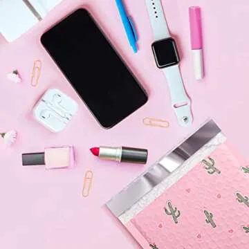 METRONIC Bubble Mailers 6x10 Pink 100Pack Waterproof