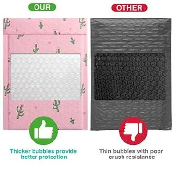 METRONIC Bubble Mailers 6x10 Pink 100Pack Waterproof