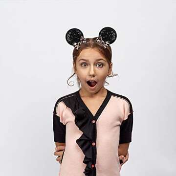 YanJie Lovely Sequin Mouse Ears Clip for Girls Party