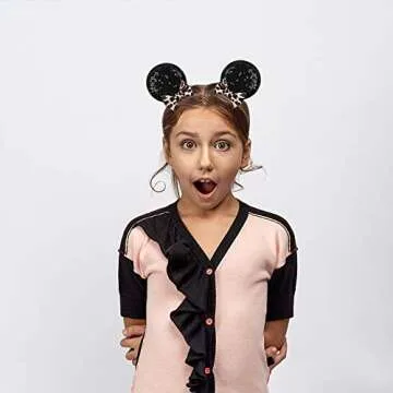 YanJie Lovely Sequin Mouse Ears Clip for Girls Party