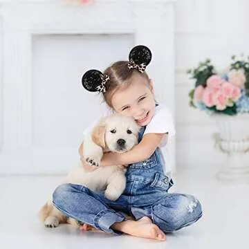 YanJie Lovely Sequin Mouse Ears Clip for Girls Party