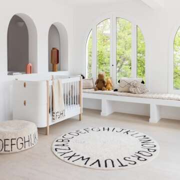 Lorena Canals - Washable Area Rug for kids room. Collection ABC in color Black and White - Handmade ...