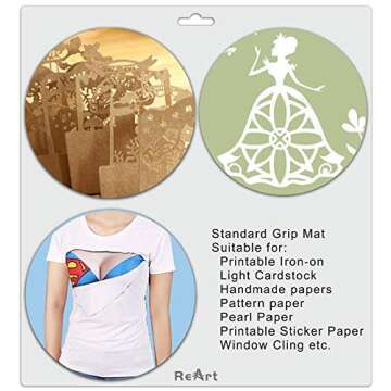 ReArt Standard Grip Cutting Mat for Silhouette Cameo 4 Packs 12" x 24" - Adhesive Cut Mat Replacement Set Matts Vinyl Craft