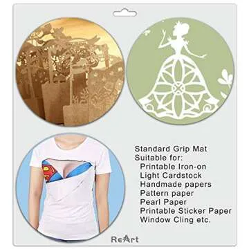 ReArt Standard Grip Cutting Mat for Silhouette Cameo 4 Packs 12" x 24" - Adhesive Cut Mat Replacement Set Matts Vinyl Craft