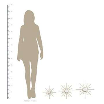 Stratton Home Decor Gold Set of 3 Mirror Burst Wall Decor, Small 10.00 W x 0.75 D x 10.00 H Med 12.00 W x 0.75 D x 12.00 H Large 14.00 W x 0.75 D x 14.00 H