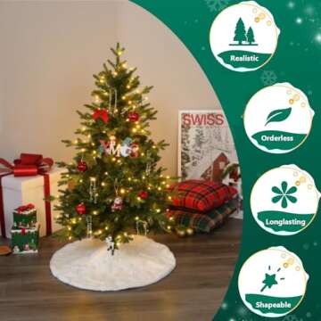 4 ft Pre Lit Artificial Christmas Tree with Lights, Fraser Fir Realistic PE PVC Branch Tips, Holiday...