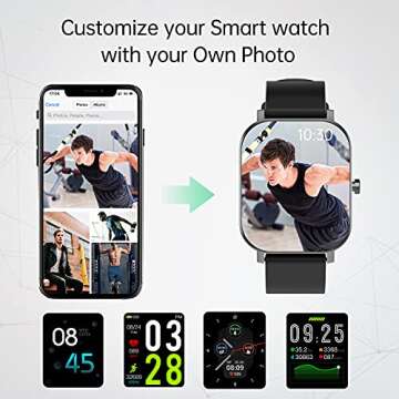 Smart Watches for Android Phones Compatible Samsung iPhone, 2022 Smartwatch 1.69 Fitness Tracker Ladies Waterproof Full Touch Screen Heart Rate Sleep Monitor Pedometer Calorie