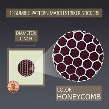 1” Circle Match Striker Stickers – 12 Pieces | Bumble/Dotted Pattern Match Strike Paper with Adh...