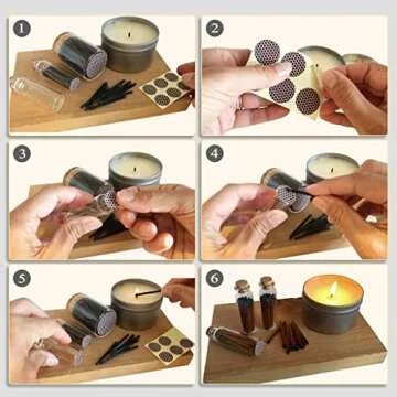 1” Circle Match Striker Stickers – 12 Pieces | Bumble/Dotted Pattern Match Strike Paper with Adhesive Pre-Cut in Circles for Easy Match Lighting | Also Available in Charcoal or Brown & Many Sizes