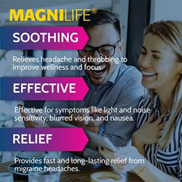 MagniLife Migraine Relief, Fact-Acting, Relieve Throbbing, Pulsating, Stabbing Headache, Ease Nausea...