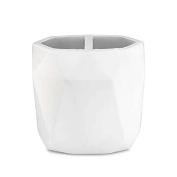 Essentra Home Modern White Collection Toothbrush Holder