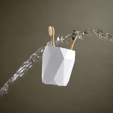 Essentra Home Modern White Collection Toothbrush Holder