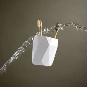 Essentra Home Modern White Collection Toothbrush Holder