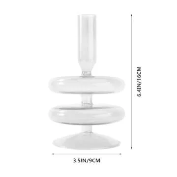 KESYOO Glass Taper Candle Holder for Elegant Home Decor