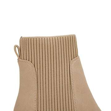 Womens Lug Sole Chelsea Boots Slip On Chunky Block Heel Platform Elastic Combat Booties