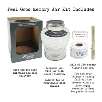 Top Shelf Feel Good Memory Jar With 180 Tickets and Pen