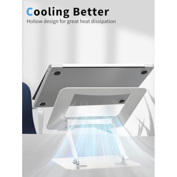 SOUNDANCE Adjustable Laptop Stand - Ergonomic Metal Riser for Any Age