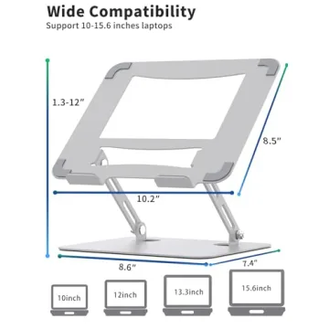 SOUNDANCE Adjustable Laptop Stand - Ergonomic Metal Riser for Any Age