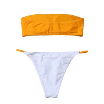 SOLY HUX Women's Color Block Bandeau Bikini Swimsuit