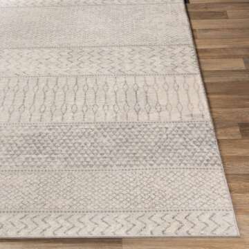 Livabliss Hana Modern Moroccan Area Rug,4'3" x 5'11",Silver Grey