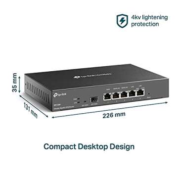 TP-Link ER7206 Multi-WAN Professional Wired Gigabit VPN Router Increased Network Capacity SPI Firewall Omada SDN Integrated Load Balance Lightning Protection