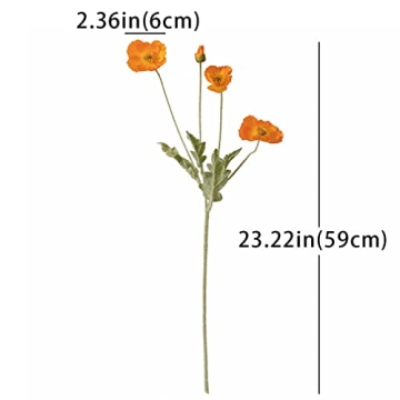 DUYONE Artificial Poppy Flowers - Versatile Home & Party Decor