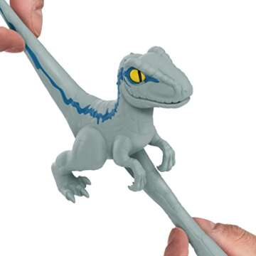 Chomp Attack Stretch Blue Velociraptor Action Figure