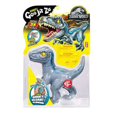 Chomp Attack Stretch Blue Velociraptor Action Figure