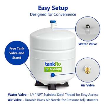 tankRo RO132-TNK 4 Gallon Reverse Osmosis Water Tank