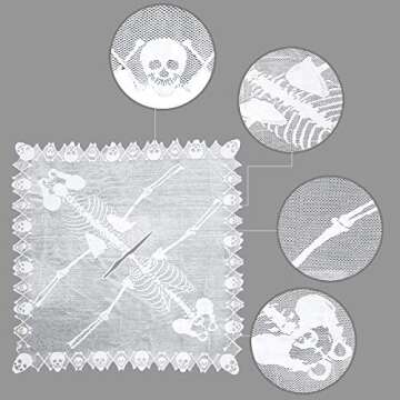 Kinhowly Women's Halloween Costumes, Halloween Skeleton Cape Poncho for Women Gifts,Includes Halloween Masquerade Mask (White)