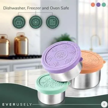 Everusely 3-Piece Stainless Steel Food Containers Set