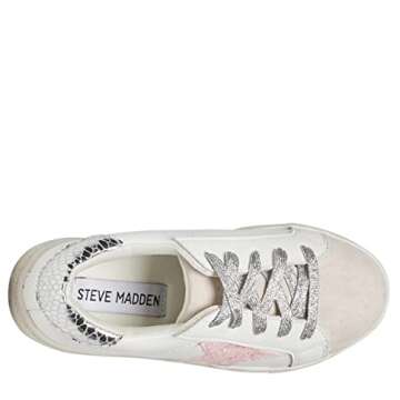 Steve Madden Girls Shoes Girls Rezume Sneaker, White Multi, 2 Little Kid