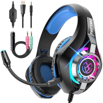Ultimate Gaming Headset with Noise Canceling Mic, Deep Bass Stereo Sound
