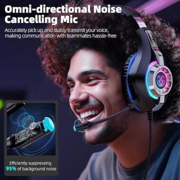 Gaming Headset with Noise Canceling Mic for Gamers