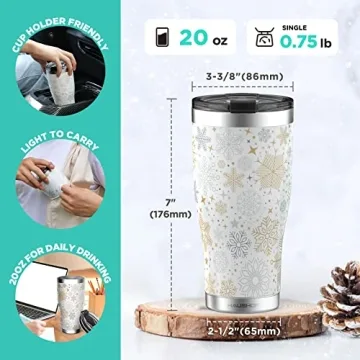 HAUSHOF 20oz Christmas Tumbler with 3D Design