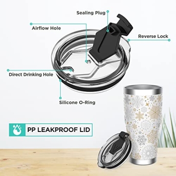 HAUSHOF 20oz Christmas Tumbler with 3D Design