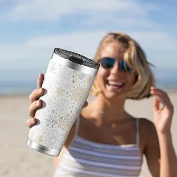 HAUSHOF 20oz Christmas Tumbler with 3D Design