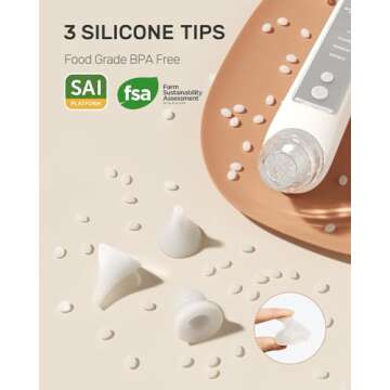 HEYVALUE Nasal Aspirator for Baby, Baby Nose Sucker, Electric Nasal Aspirator for Toddler, Baby Nose Cleaner with 3 Silicone Tips, Adjustable Suction Level and Music Volume