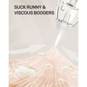 HEYVALUE Nasal Aspirator for Baby, Baby Nose Sucker, Electric Nasal Aspirator for Toddler, Baby Nose Cleaner with 3 Silicone Tips, Adjustable Suction Level and Music Volume