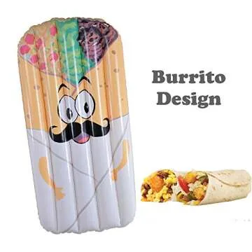 Mr. Burrito Pool Float 2 Pack, Summer Fun Inflatable Giant Burrito Float for Adult and Kids, 68 Inches Swim Pool or Beach Toys