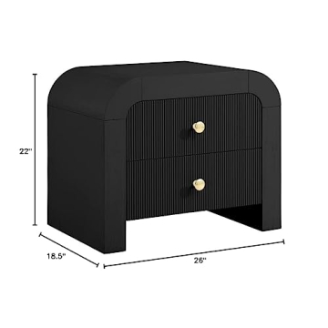 Meridian Nightstand with Elegant Gold & Chrome Handles