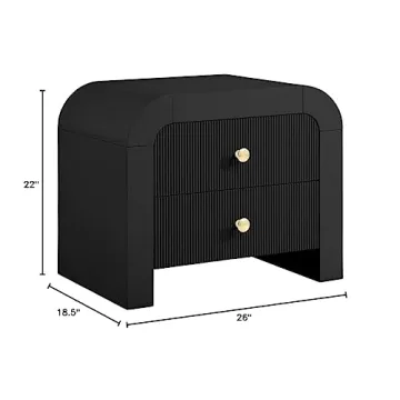 Meridian Nightstand with Elegant Gold & Chrome Handles