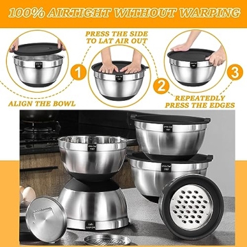 Umite Chef Mixing Bowls Set with Airtight Lids