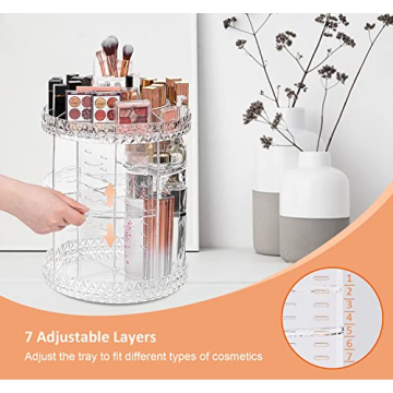 Elegant 360 Degree Rotating Makeup Organizer - DreamGenius
