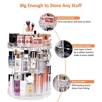 Elegant 360 Degree Rotating Makeup Organizer - DreamGenius