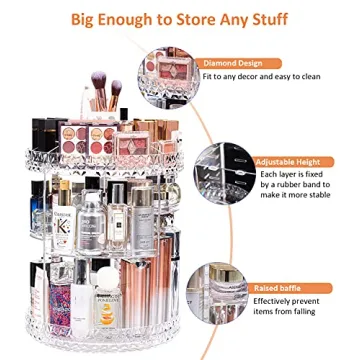 Elegant 360 Degree Rotating Makeup Organizer - DreamGenius