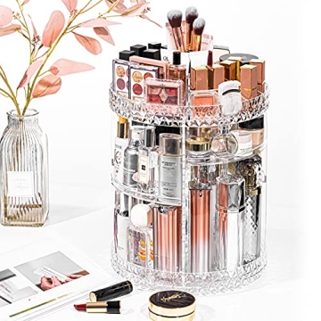 Elegant 360 Degree Rotating Makeup Organizer - DreamGenius