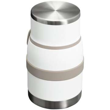 Stanley Adventure to-Go Food Jar and Spork 24 oz | Vacuum Insulated Thermos Food Container | Wide Mouth Screw On Lid | Stainless Steel | BPA-Free | Frost