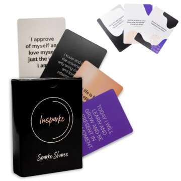 Insparke- 52 Piece Empowering Affirmation Cards for Motivation & Manifestation - Daily Positive Affirmation Set - Practice Self Care Everyday for Stress Relief & Inspiration